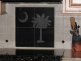 Kitchen backsplash - laser engraved