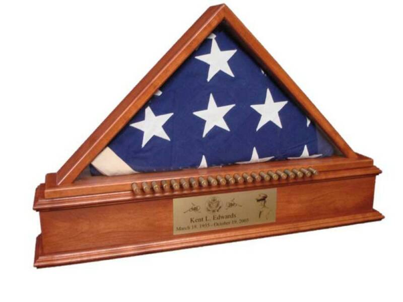 Rifle Salute Flag Case with Base