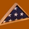 Rifle Salute Flag Display Case without 21-gun salute option.  Shown in Oak with Natural Clear Finish.