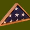 Rifle Salute Flag Display Case without 21-gun salute option.  Shown in Oak with Medium Brown Stain.