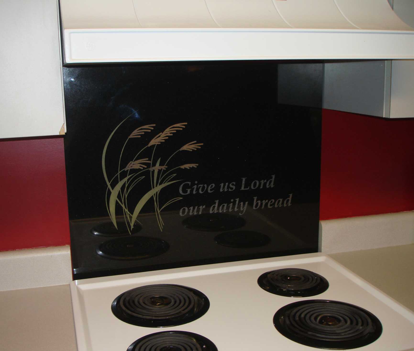 laser engraved kitchen backsplash